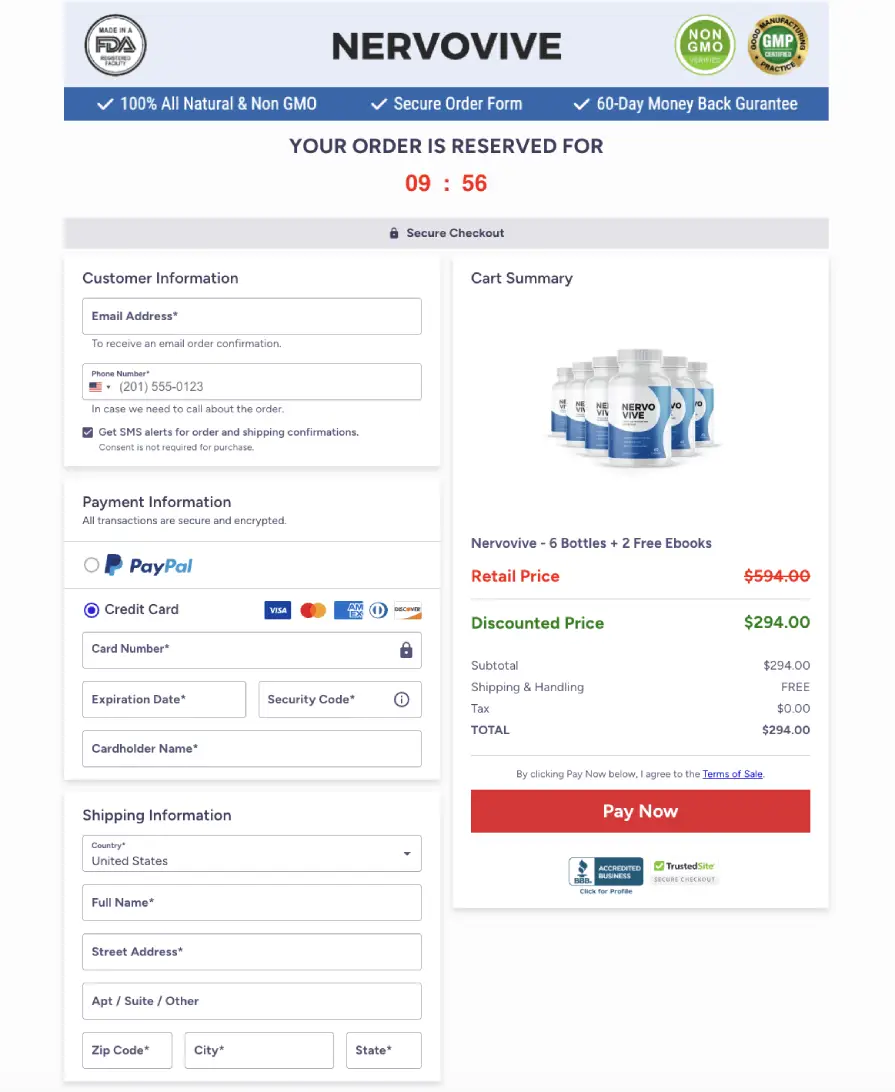 Secure checkout page with SSL encryption and payment protection